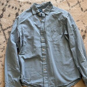 Old Navy Men's Light Blue Striped Shirt